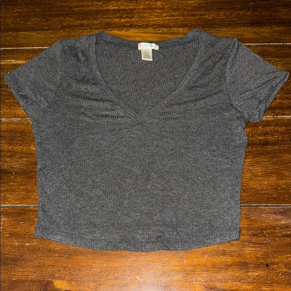 Bozzolo Gray Crop Fitted T-Shirt